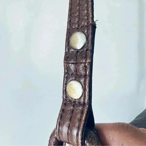 BAG Cobbler Legend Leather  Crossbody Bag brown Single Tab Zip Closure - Picture 11 of 16